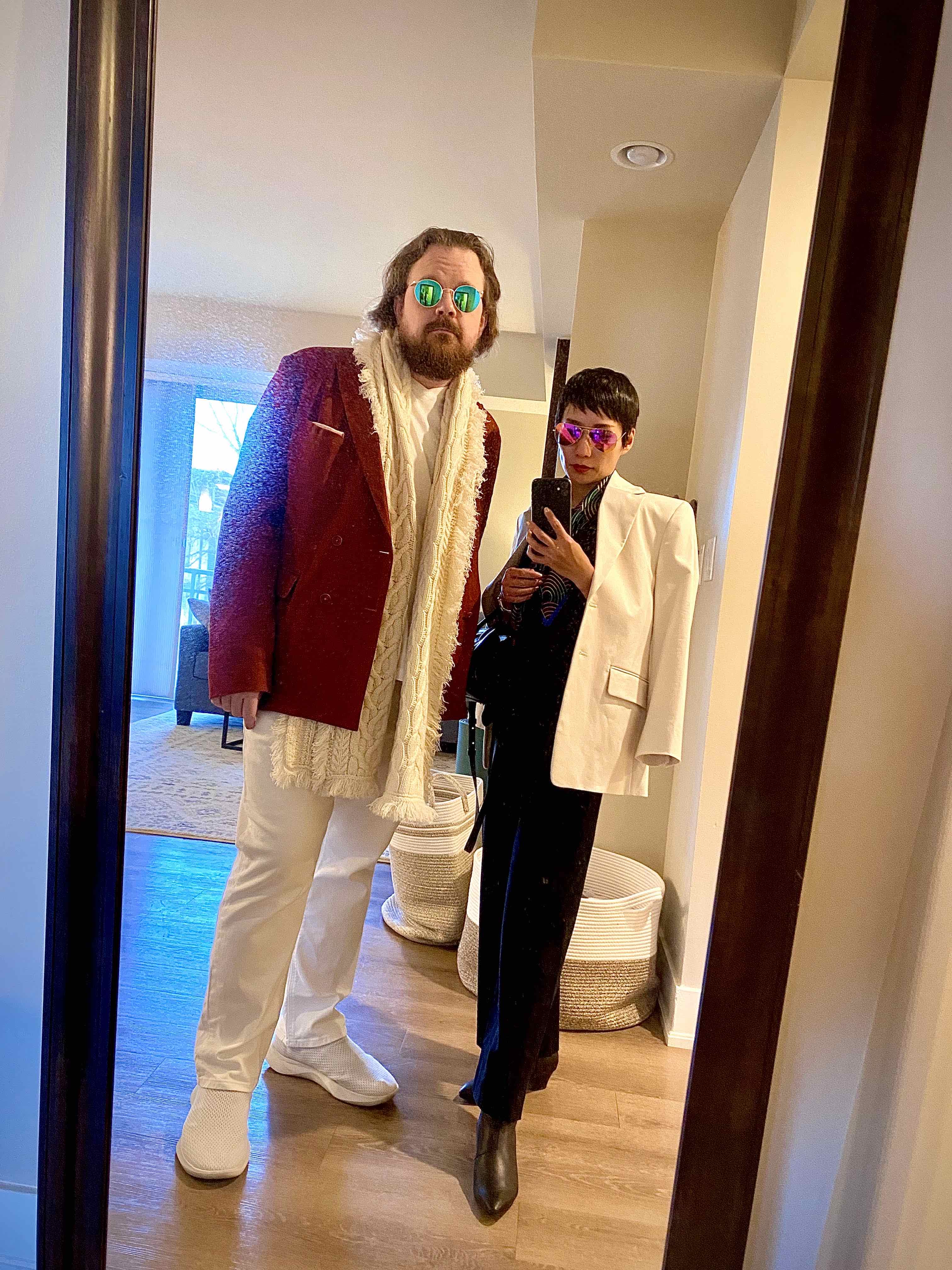 Oscar viewing party with chocolate trophy